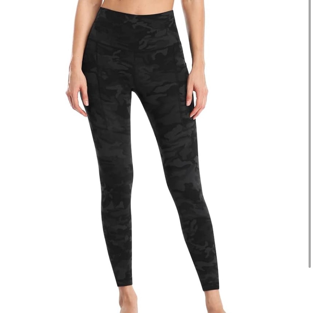 High waisted black camo leggings